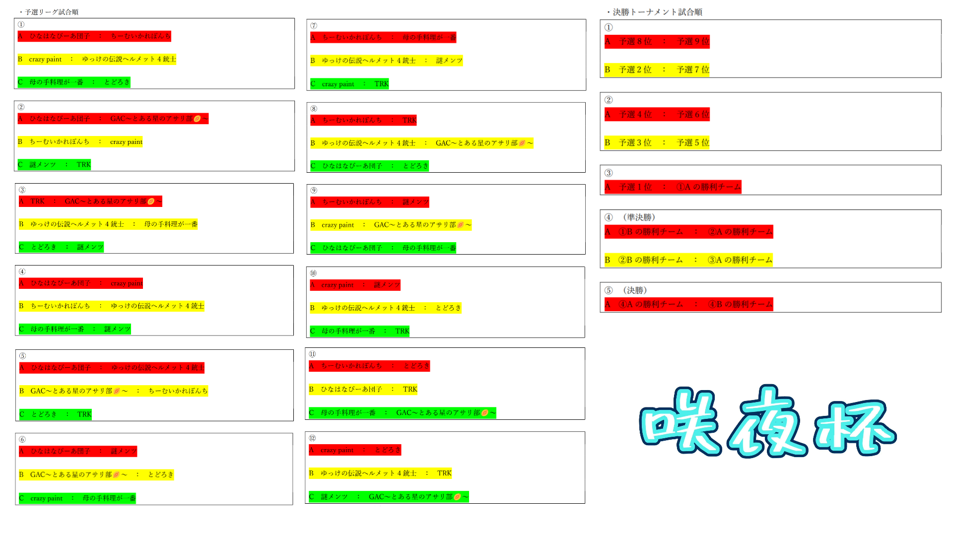 対戦表